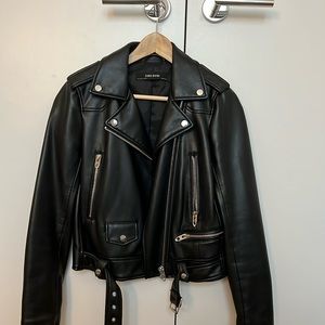Zara Faux Leather Biker Jacket - size s